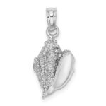 14K White Gold Conch Shell Charm