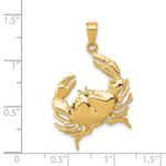 14k Stone Crab with Claw Extended Pendant - Image 3