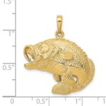 14k Large Bass Fish Jumping Pendant - Image 4