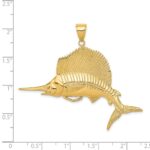 14k Large Sailfish Pendant - Image 4