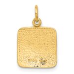 14K Satin and Diamond-Cut Angel Square Charm - Image 3