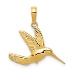 14k Hummingbird in Flight Pendant
