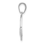 14K White Gold Polished Hummingbird in Flight Pendant - Image 2