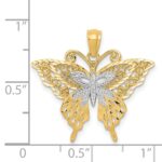 14k and White Rhodium Fancy Butterfly Pendant - Image 4