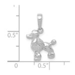 14K White Gold Poodle Dog Pendant - Image 3