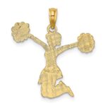 14k Cheerleader Jumping with Pom-Poms Charm - Image 3