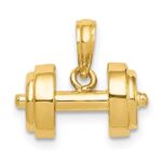 14k 3-D Single Barbell Pendant - Image 4