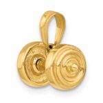 14k 3-D Single Barbell Pendant - Image 5