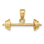 14k 3-D Barbell Pendant - Image 3