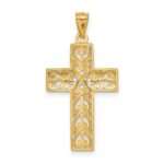 14k Diamond-cut Filigree Cross Pendant - Image 3