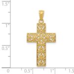 14k Diamond-cut Filigree Cross Pendant - Image 4