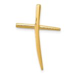 14K Polished Curved Cross Chain Slide