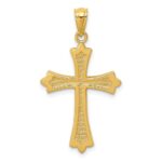 14k Fleur de Lis Cross Pendant