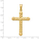 14k Hollow Cross Pendant - Image 3