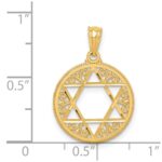 14k Filigree Star of David Round Pendant - Image 3