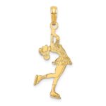 14k Ice Skater Turning Charm