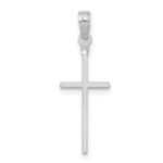 14K White Gold Polished Cross Pendant - Image 3
