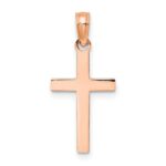 14k Rose Gold Beveled Cross Charm - Image 3