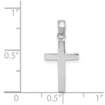 14k White Gold Beveled Cross Charm - Image 3