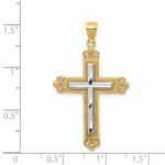 14k Two-tone Cross Pendant - Image 4