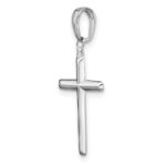 14k White Gold Reversible Same on Both Sides Latin Cross Pendant - Image 4
