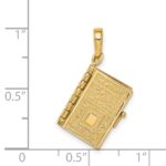 14K 3-D HOLY BIBLE with Lord's Prayer and Moveable Pages Pendant - Image 3