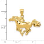 14k Polished Galloping Horse Pendant - Image 4