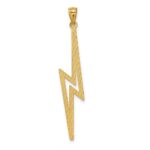 14k Polished Diamond-cut Lightning Bolt Pendant - Image 3