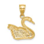 14K Diamond-cut Swan Pendant - Image 4