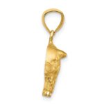 14K Satin Diamond-cut Pig Pendant - Image 2