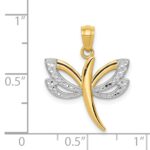 14k and White Rhodium Dragonfly Pendant - Image 4