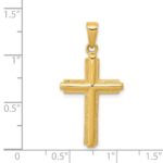 14K Cross with Striped Border Pendant - Image 4