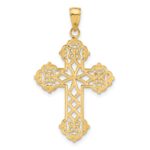 14K Lacey Budded Cross Pendant - Image 3