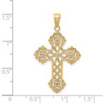 14K Lacey Budded Cross Pendant - Image 4