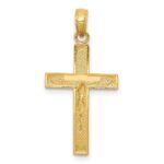 14K Beveled Tipped Crucifix Pendant - Image 4