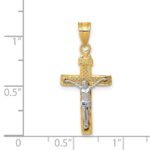 14K Two-tone Diamond-cut Lattice Cross with Crucifix Pendant - Image 3