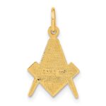 14k Polished and Textured Masonic Symbol Charm - Image 3