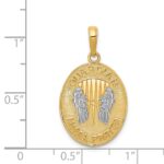 14K and White Rhodium Reversible GUARDIAN ANGEL PRAYER Pendant - Image 4