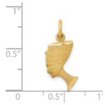 14K Satin Front / Polished Back Nefertiti Charm - Image 4