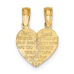 14K Reversible 2-Piece Break-apart MIZPAH Heart Charm - Image 4
