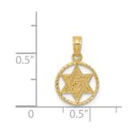 14K Star of David in Circle Frame Pendant - Image 4