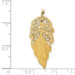 14k Diamond-Cut Leaf Chain Slide - Image 4