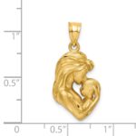 14K Brushed Diamond-cut Mom and Baby Pendant - Image 4