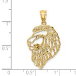 14K Diamond-Cut Lion Profile Pendant - Image 2