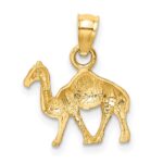 14K Satin Diamond-cut Camel Pendant - Image 3