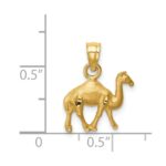 14K Satin Diamond-cut Camel Pendant - Image 4