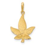 14K Diamond-Cut Leaf Pendant - Image 3