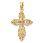 14K Two-Tone Cross Pendant - Image 3