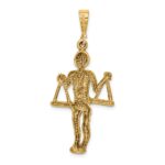 14k Satin Diamond-cut Libra Zodiac Charm - Image 3