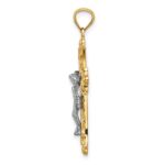 14K Two-Tone Florentine Crucifix Pendant - Image 2